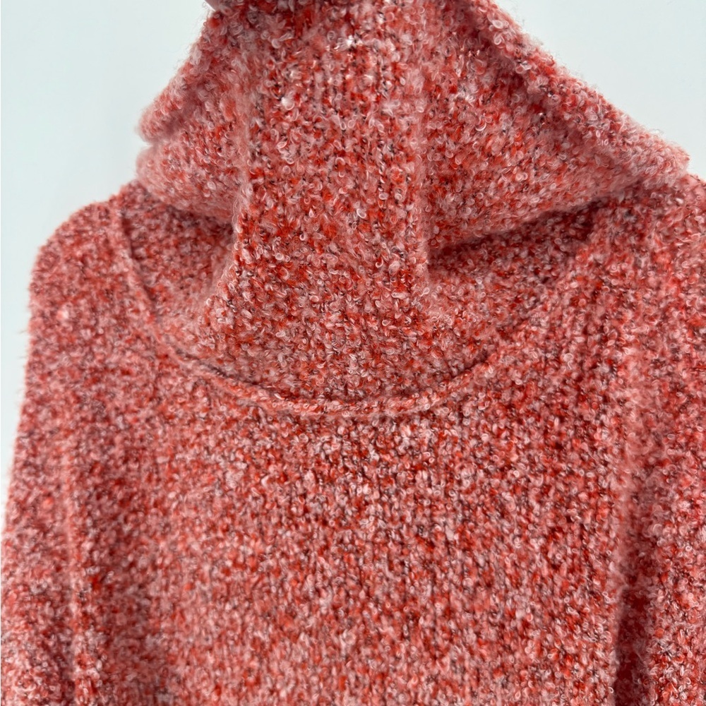 Free People Women's BFF Cowl Neck Textured Sweater In Scarlet Flame Size Medium - Picture 10 of 14